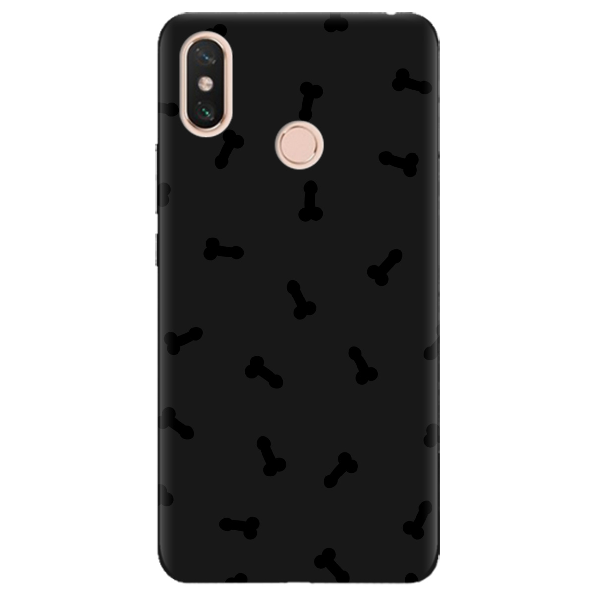 Чехол для Xiaomi Mi Max 3 черный матовый soft touch Маленькие дикпики - фото 1 - Чехлы для телефонов