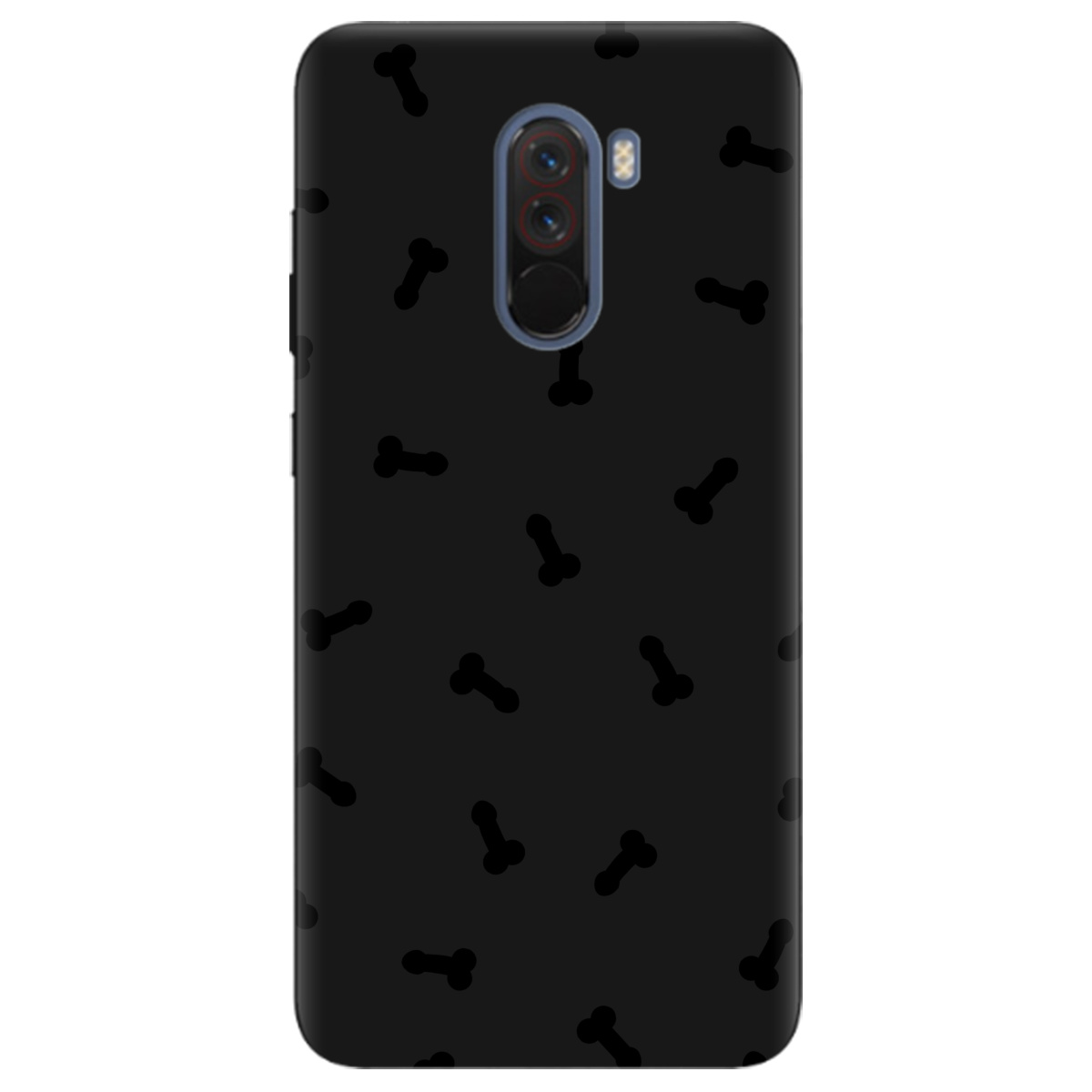 Чохол для Xiaomi Pocophone F1 чорний матовий soft touch Маленькі дікпіки - фото 1 - Чохли для телефонів