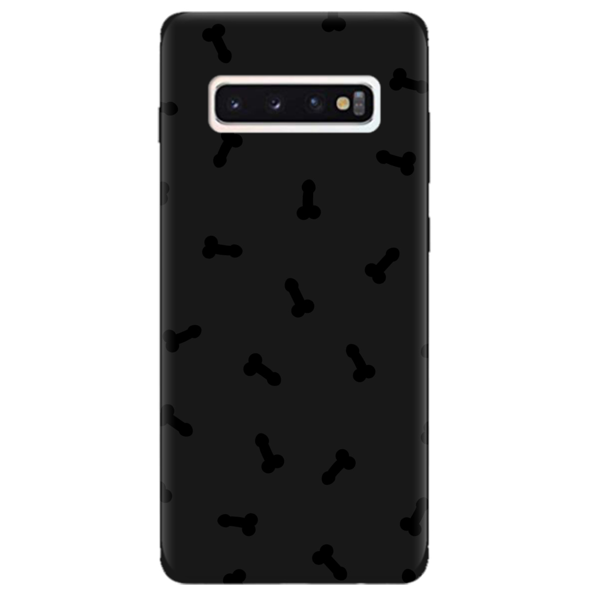 Чохол для Samsung Galaxy S10 чорний матовий soft touch Маленькі дікпіки - фото 1 - Чохли для телефонів