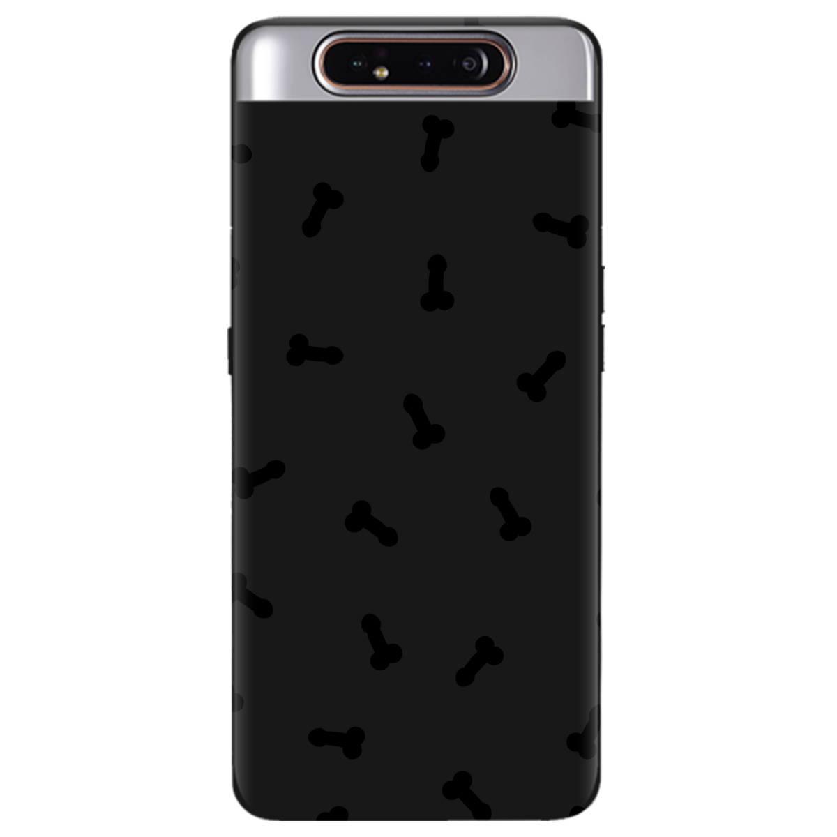 Чохол для Samsung Galaxy A80 чорний матовий soft touch Маленькі дікпіки - фото 1 - Чохли для телефонів