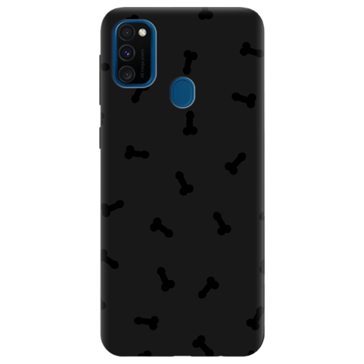 Чохол для Samsung Galaxy M30s чорний матовий soft touch Маленькі дікпіки - фото 1 - Чохли для телефонів