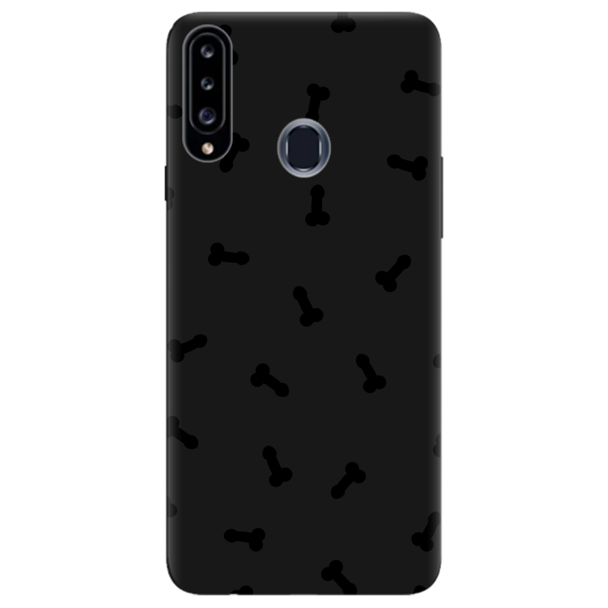 Чохол для Samsung Galaxy A20s чорний матовий soft touch Маленькі дікпіки - фото 1 - Чохли для телефонів