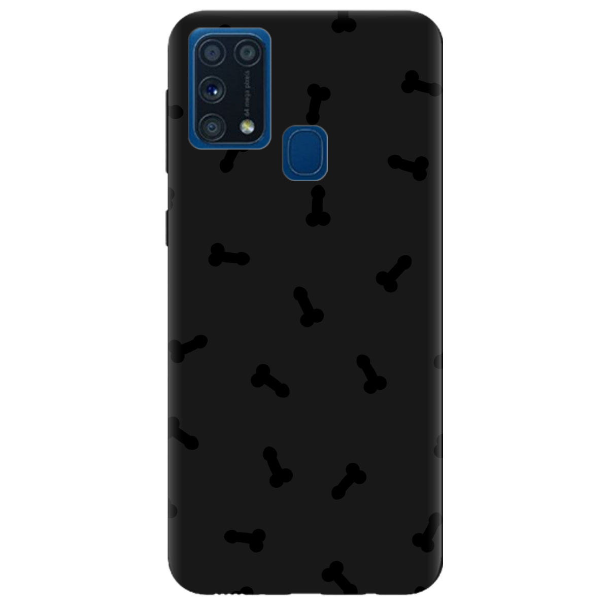 Чохол для Samsung Galaxy M31 чорний матовий soft touch Маленькі дікпіки - фото 1 - Чохли для телефонів