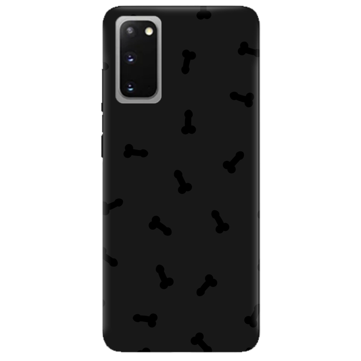 Чехол для Samsung Galaxy S20 черный матовый soft touch Маленькие дикпики - фото 1 - Чехлы для телефонов