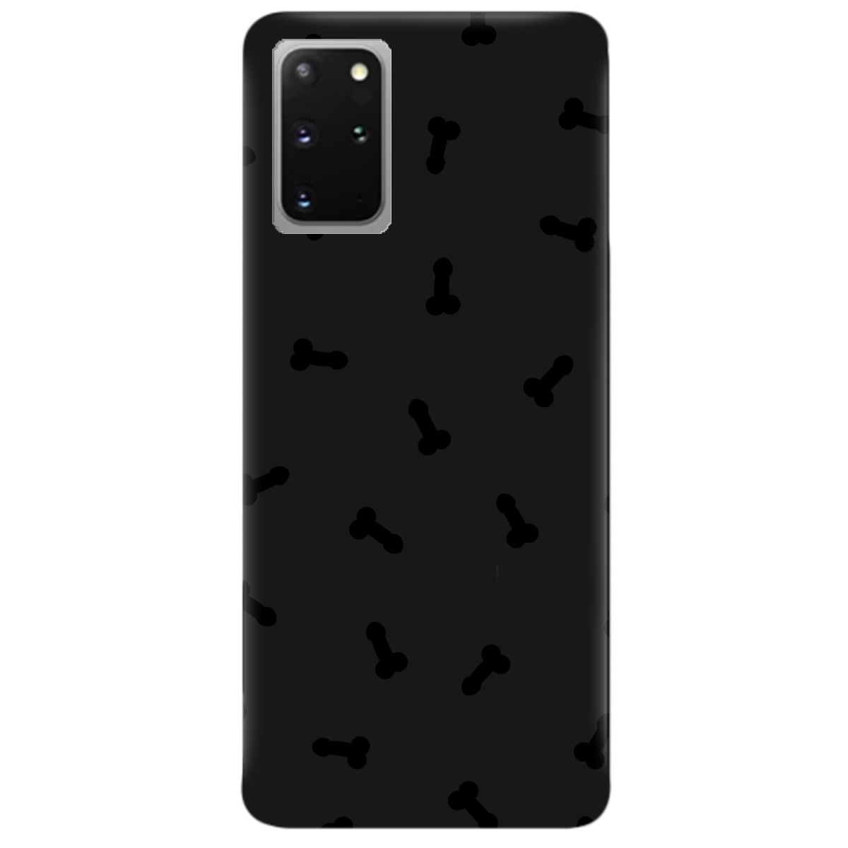 Чехол для Samsung Galaxy S20 Plus черный матовый soft touch Маленькие дикпики - фото 1 - Чехлы для телефонов