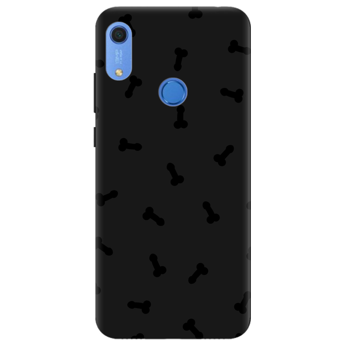 Чохол для Huawei Y6s чорний матовий soft touch Маленькі дікпіки - фото 1 - Чохли для телефонів