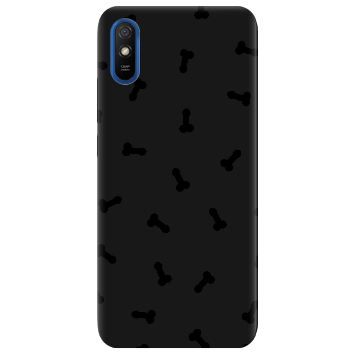 Чохол для Xiaomi Redmi 9A чорний матовий soft touch Маленькі дікпіки - фото 1 - Чохли для телефонів