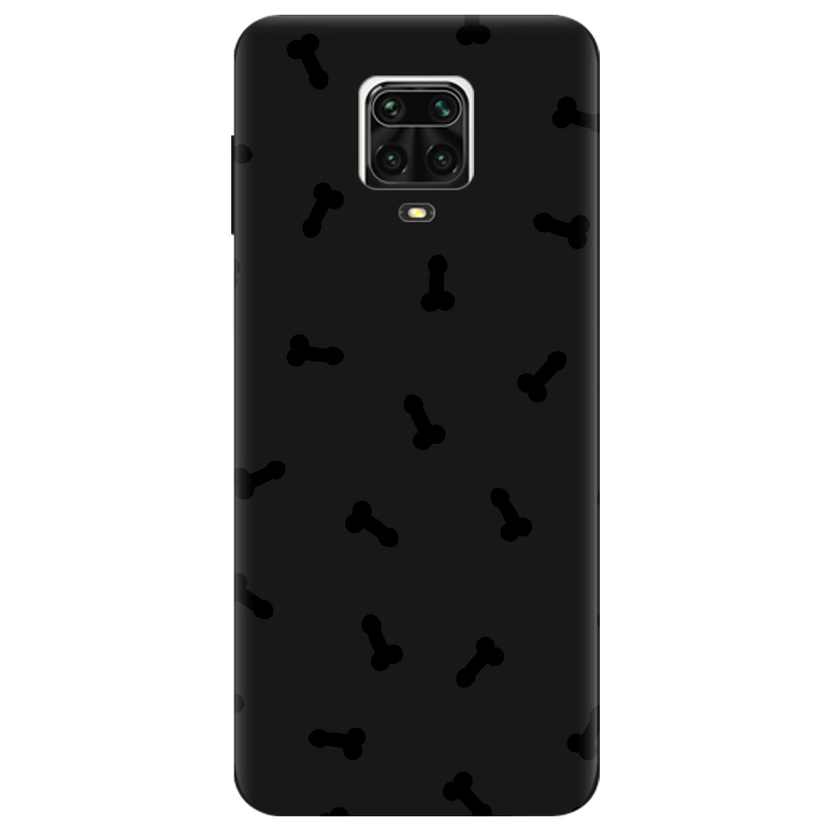 Чохол для Xiaomi Redmi Note 9 Pro чорний матовий soft touch Маленькі дікпіки - фото 1 - Чохли для телефонів