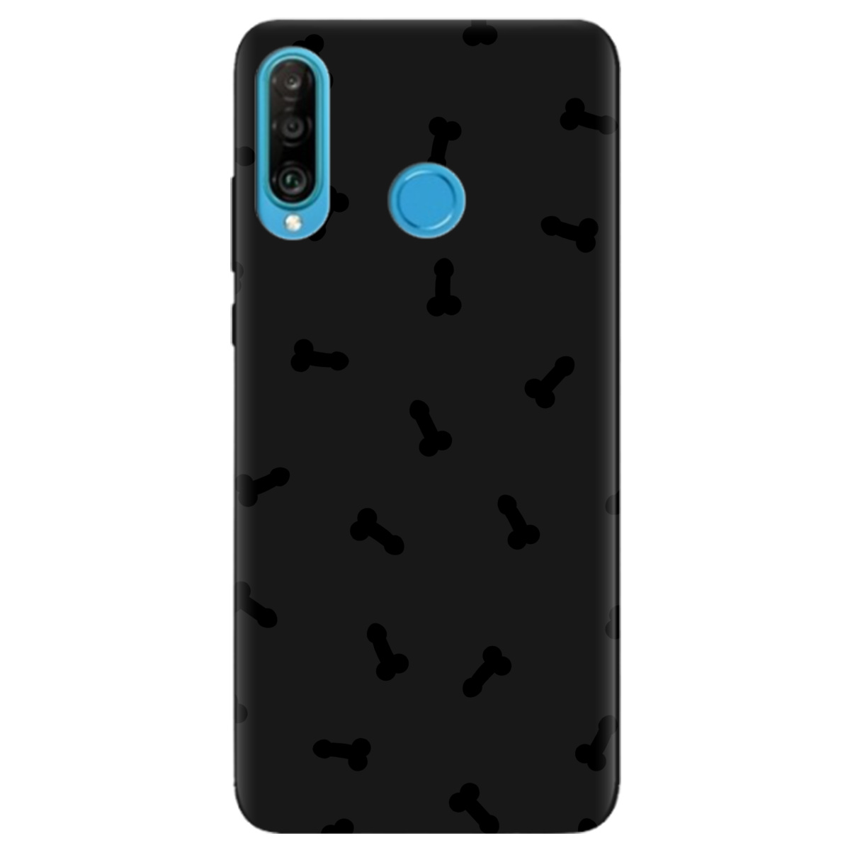 Чохол для Huawei P30 Lite чорний матовий soft touch Маленькі дікпіки - фото 1 - Чохли для телефонів