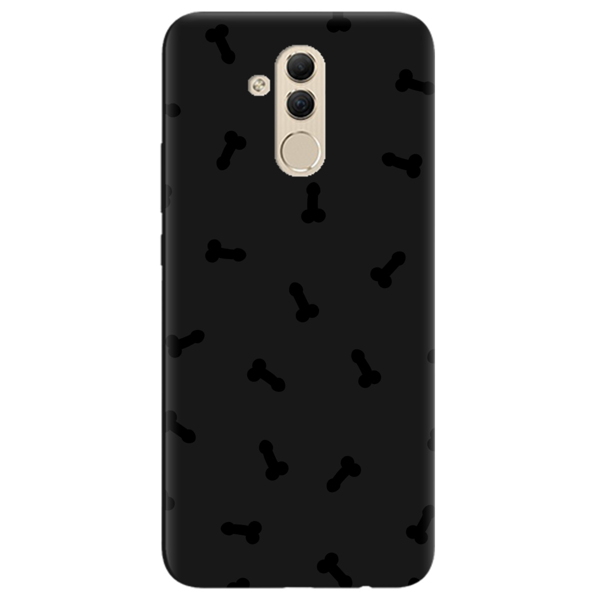 Чехол для Huawei Mate 20 Lite черный матовый soft touch Маленькие дикпики - фото 1 - Чехлы для телефонов