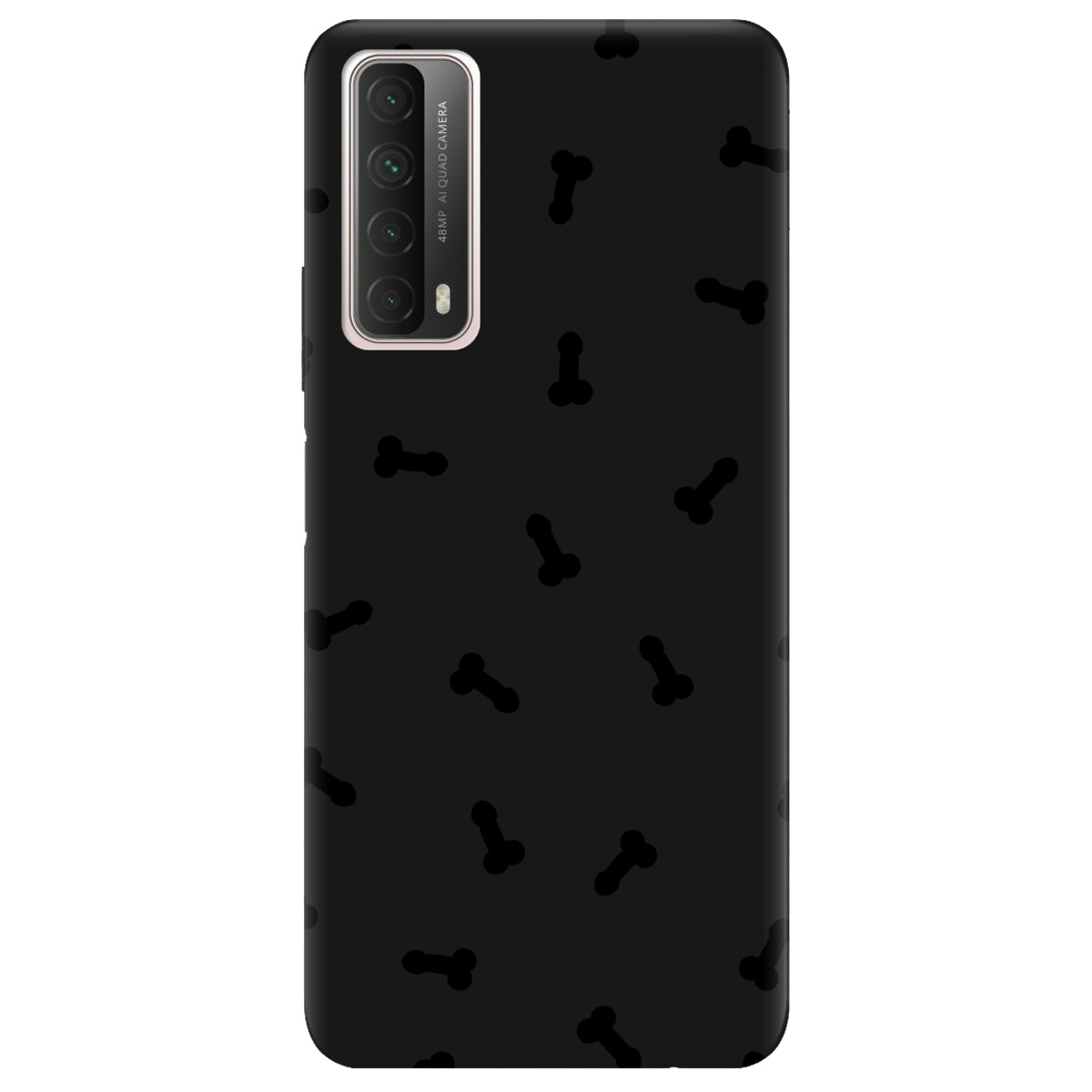 Чехол для Huawei P Smart 2021 черный матовый soft touch Маленькие дикпики - фото 1 - Чехлы для телефонов