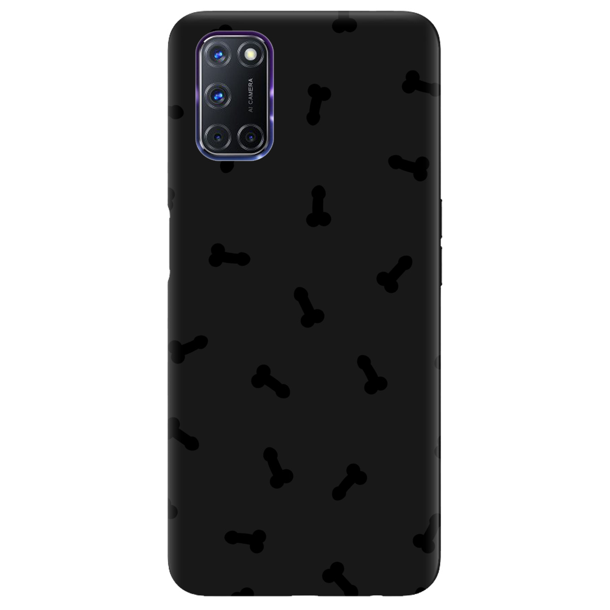 Чехол для Oppo A52/ A72/ A92 черный матовый soft touch Маленькие дикпики - фото 1 - Чехлы для телефонов