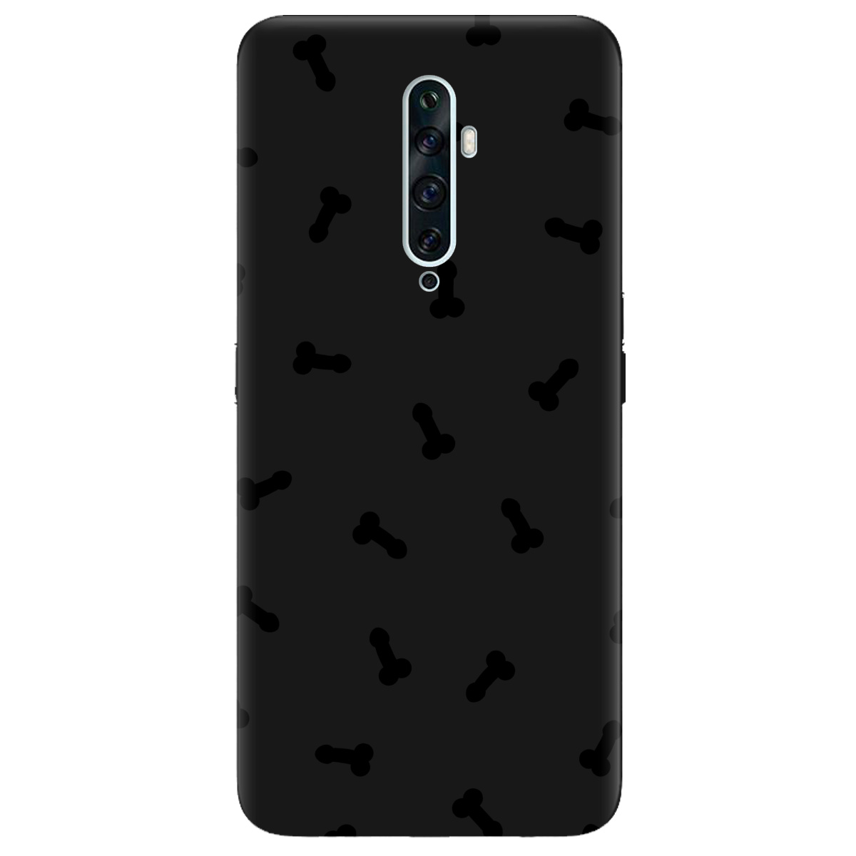 Чохол для Oppo Reno 2 чорний матовий soft touch Маленькі дікпіки - фото 1 - Чохли для телефонів