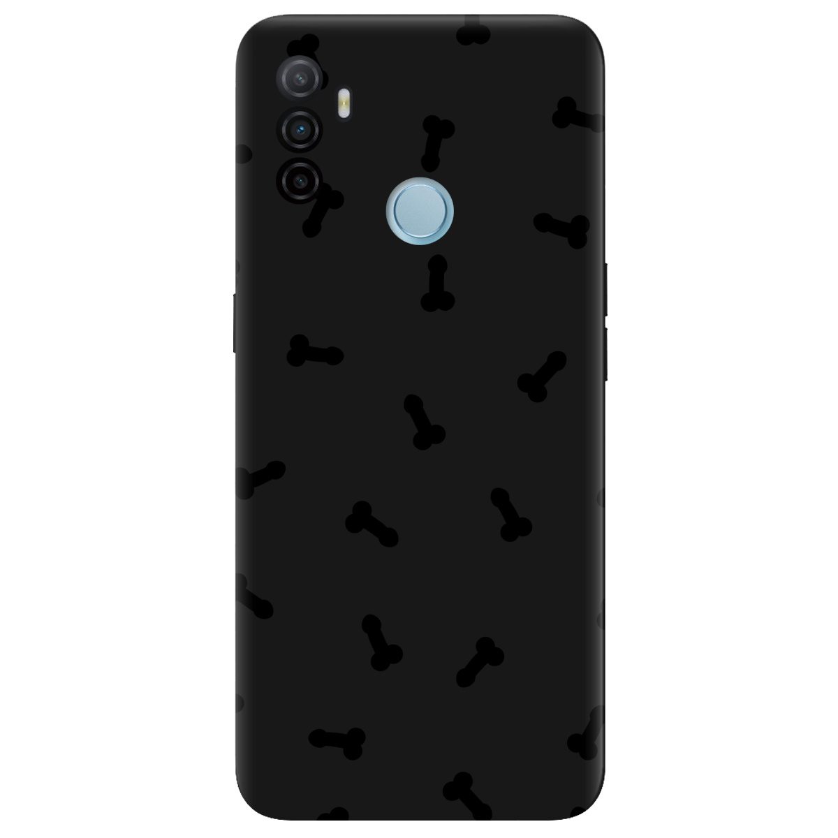 Чохол для Oppo A53/ A32/ A33 чорний матовий soft touch Маленькі дікпіки - фото 1 - Чохли для телефонів