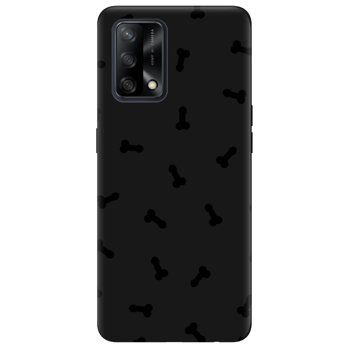 Чехол для Oppo A74 4G черный матовый soft touch Маленькие дикпики - фото 1 - Чехлы для телефонов