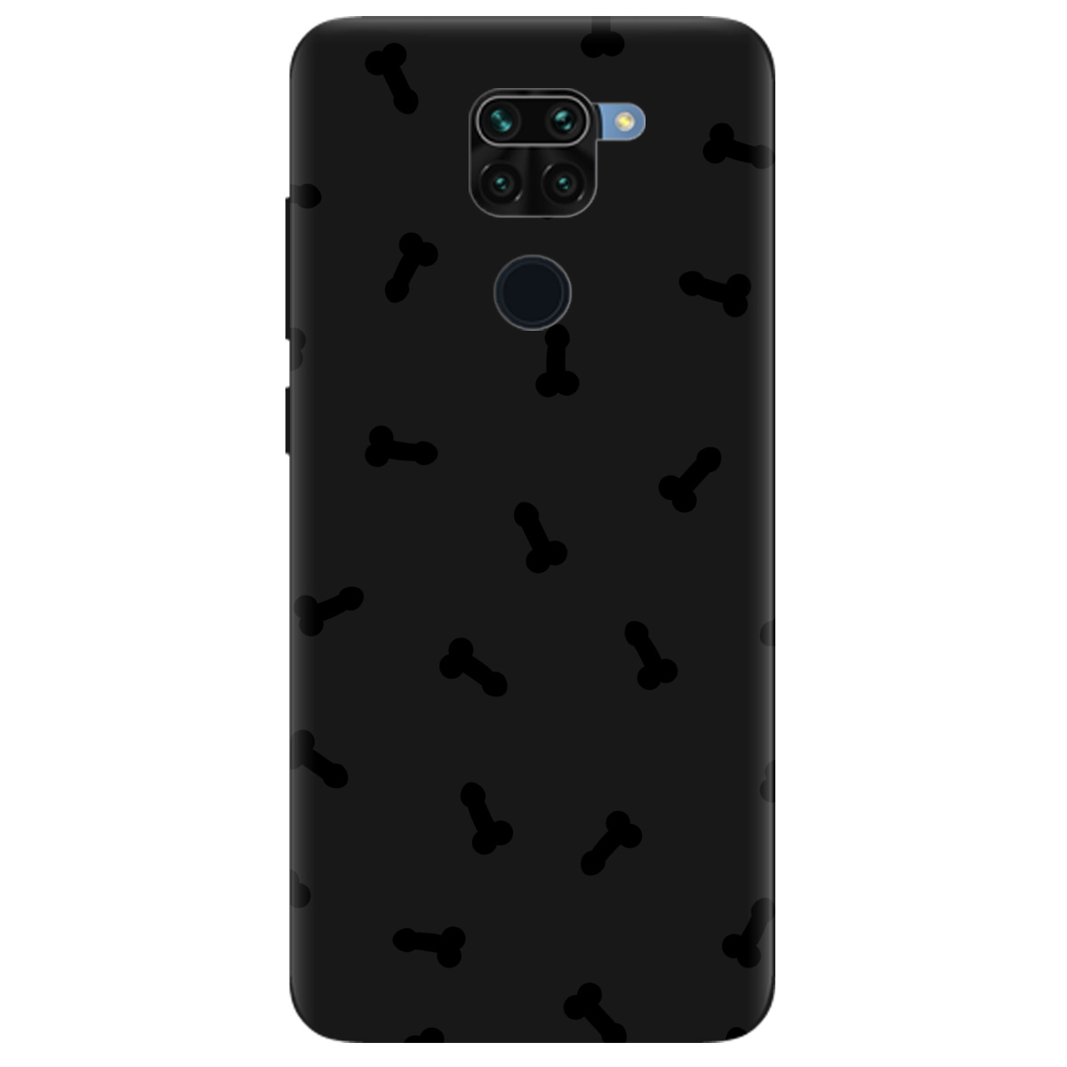 Чохол для Xiaomi Redmi Note 9 чорний матовий soft touch Маленькі дікпіки - фото 1 - Чохли для телефонів