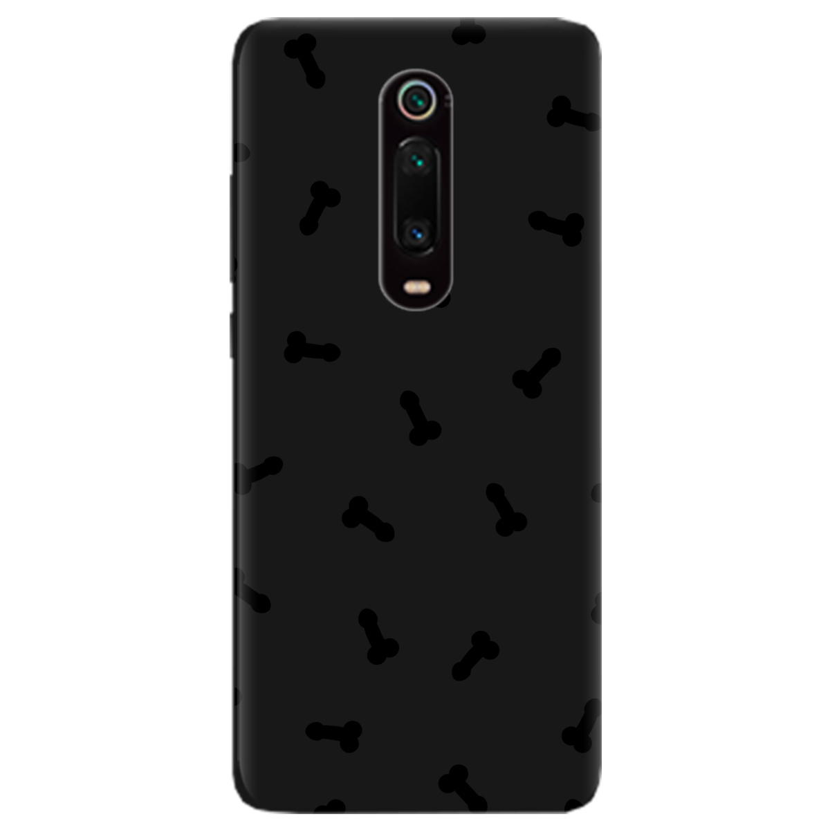 Чехол для Xiaomi Mi 9T Pro черный матовый soft touch Маленькие дикпики - фото 1 - Чехлы для телефонов