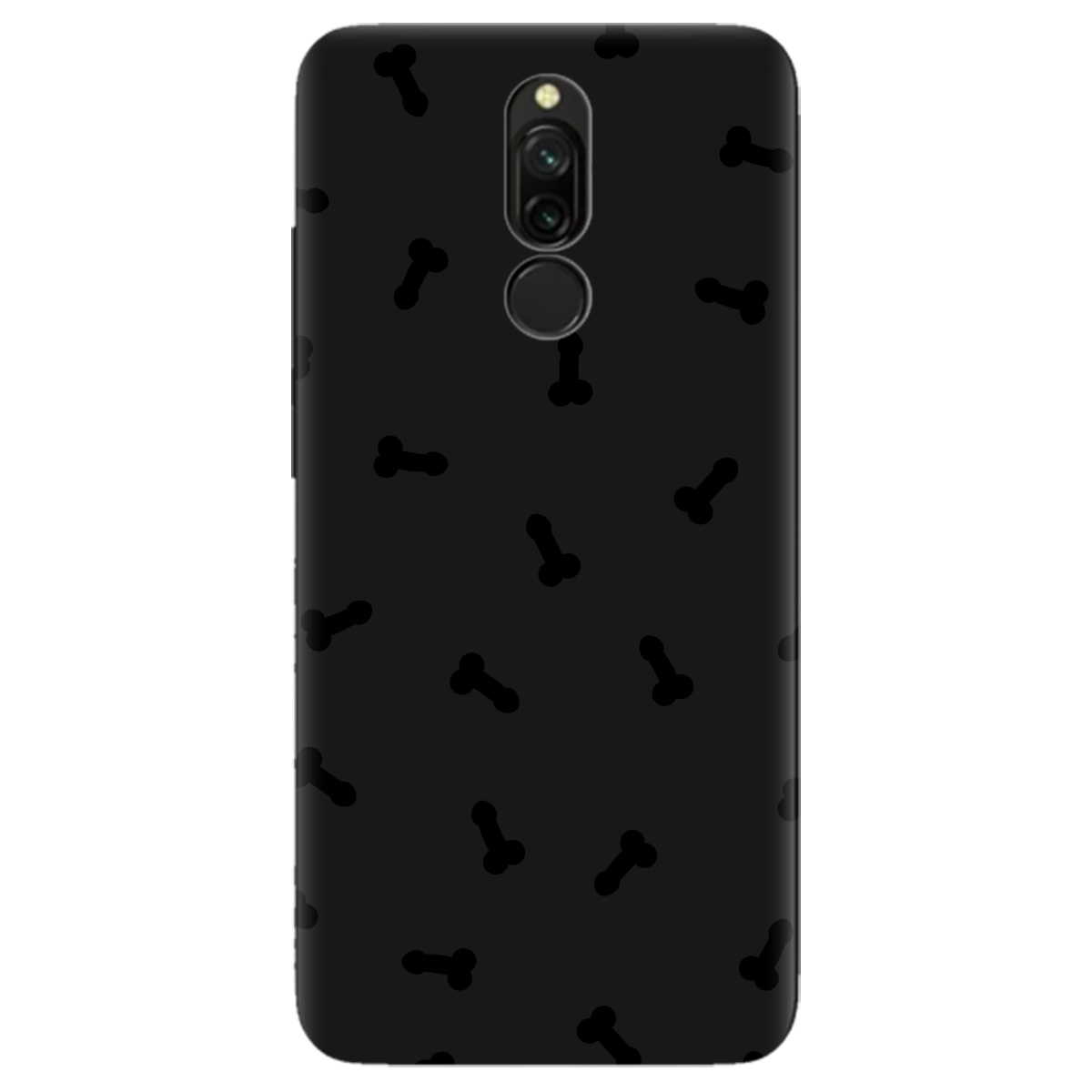 Чехол для Xiaomi Redmi 8 черный матовый soft touch Маленькие дикпики - фото 1 - Чехлы для телефонов