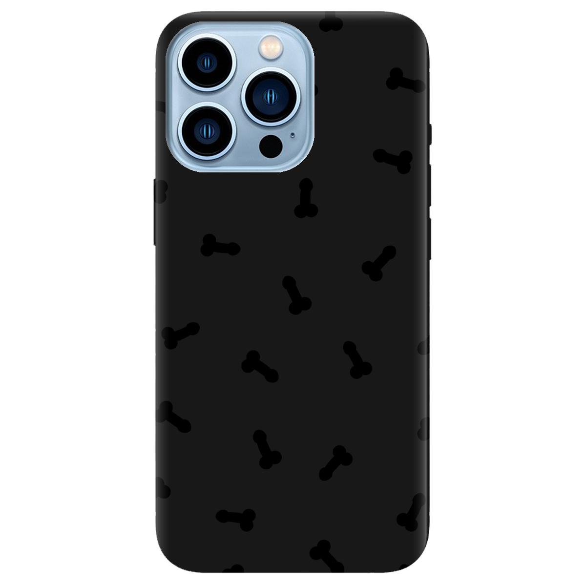 Чехол для Apple iPhone 13 Pro Max черный матовый soft touch Маленькие дикпики - фото 1 - Чехлы для телефонов