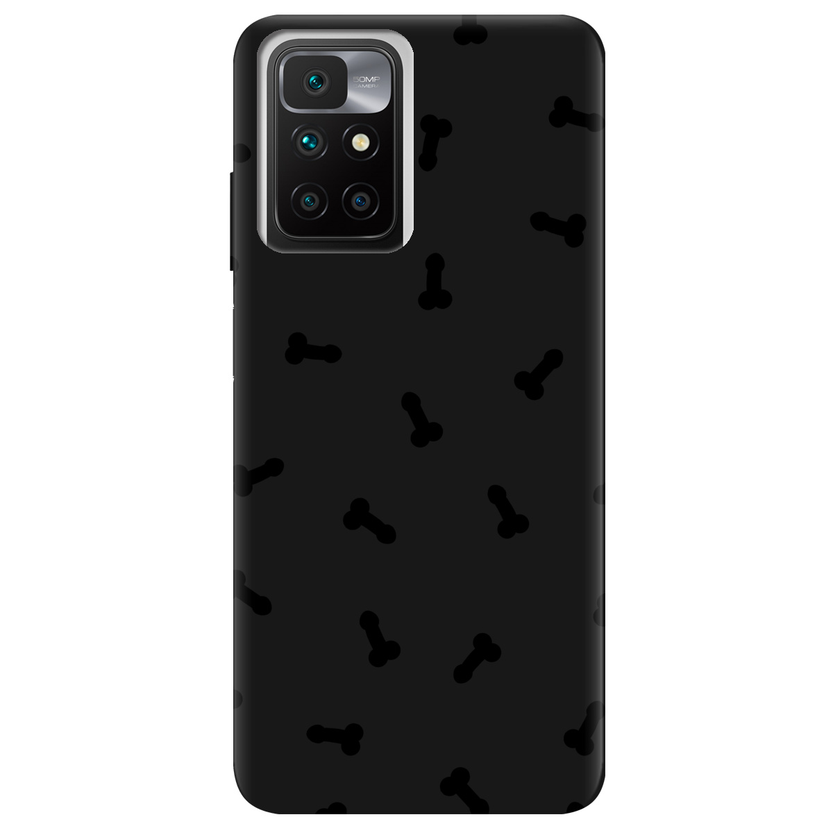 Чехол для Xiaomi Redmi 10 черный матовый soft touch Маленькие дикпики - фото 1 - Чехлы для телефонов