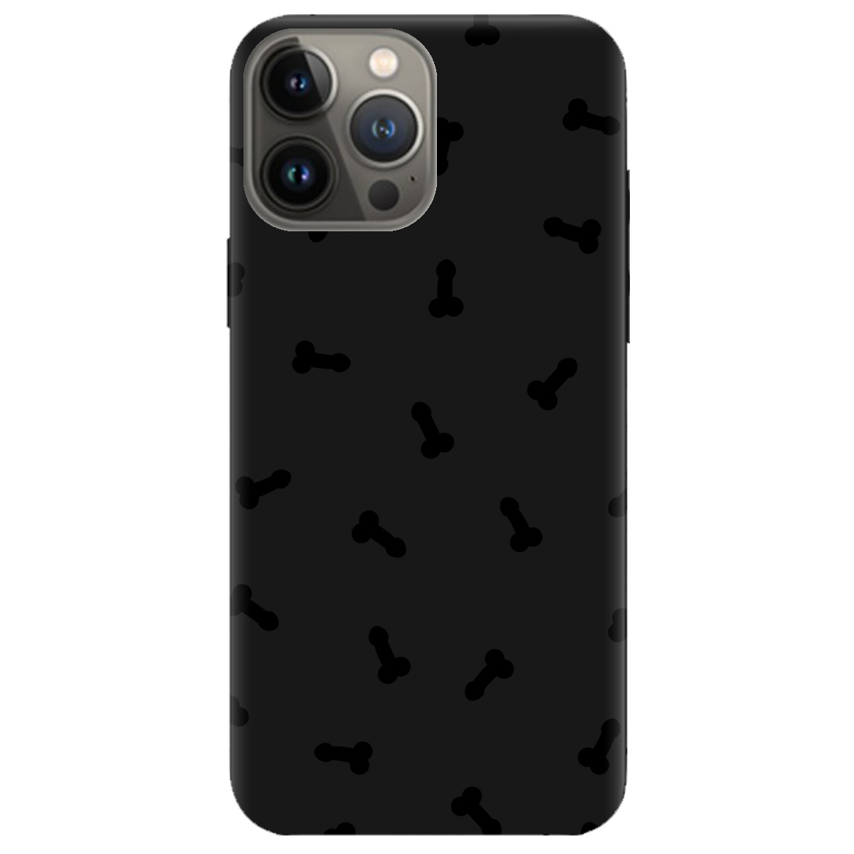 Чехол для Apple iPhone 13 Pro черный матовый soft touch Маленькие дикпики - фото 1 - Чехлы для телефонов