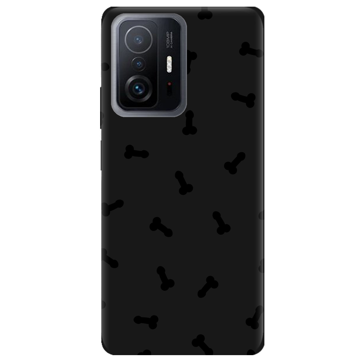 Чохол для Xiaomi 11T Pro чорний матовий soft touch Маленькі дікпіки - фото 1 - Чохли для телефонів