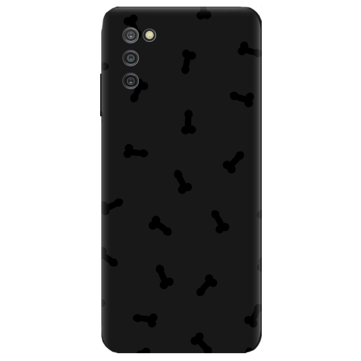 Чохол для Samsung Galaxy A03s чорний матовий soft touch Маленькі дікпіки - фото 1 - Чохли для телефонів