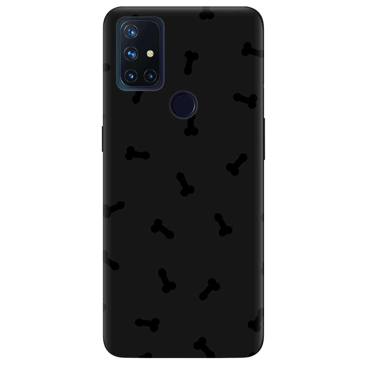 Чохол для OnePlus Nord N10 5G чорний матовий soft touch Маленькі дікпіки - фото 1 - Чохли для телефонів