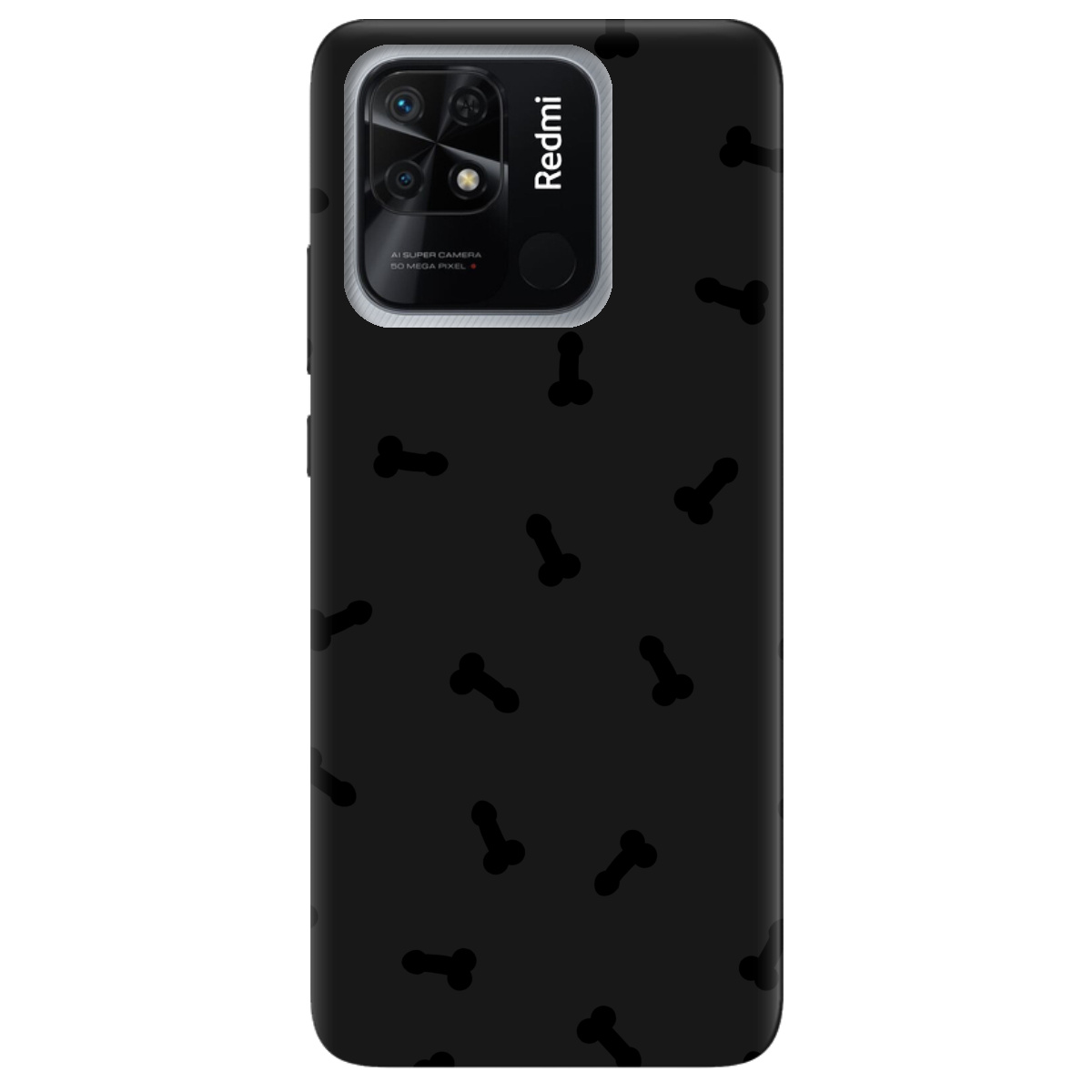 Чохол для Xiaomi Redmi 10C чорний матовий soft touch Маленькі дікпіки - фото 1 - Чохли для телефонів