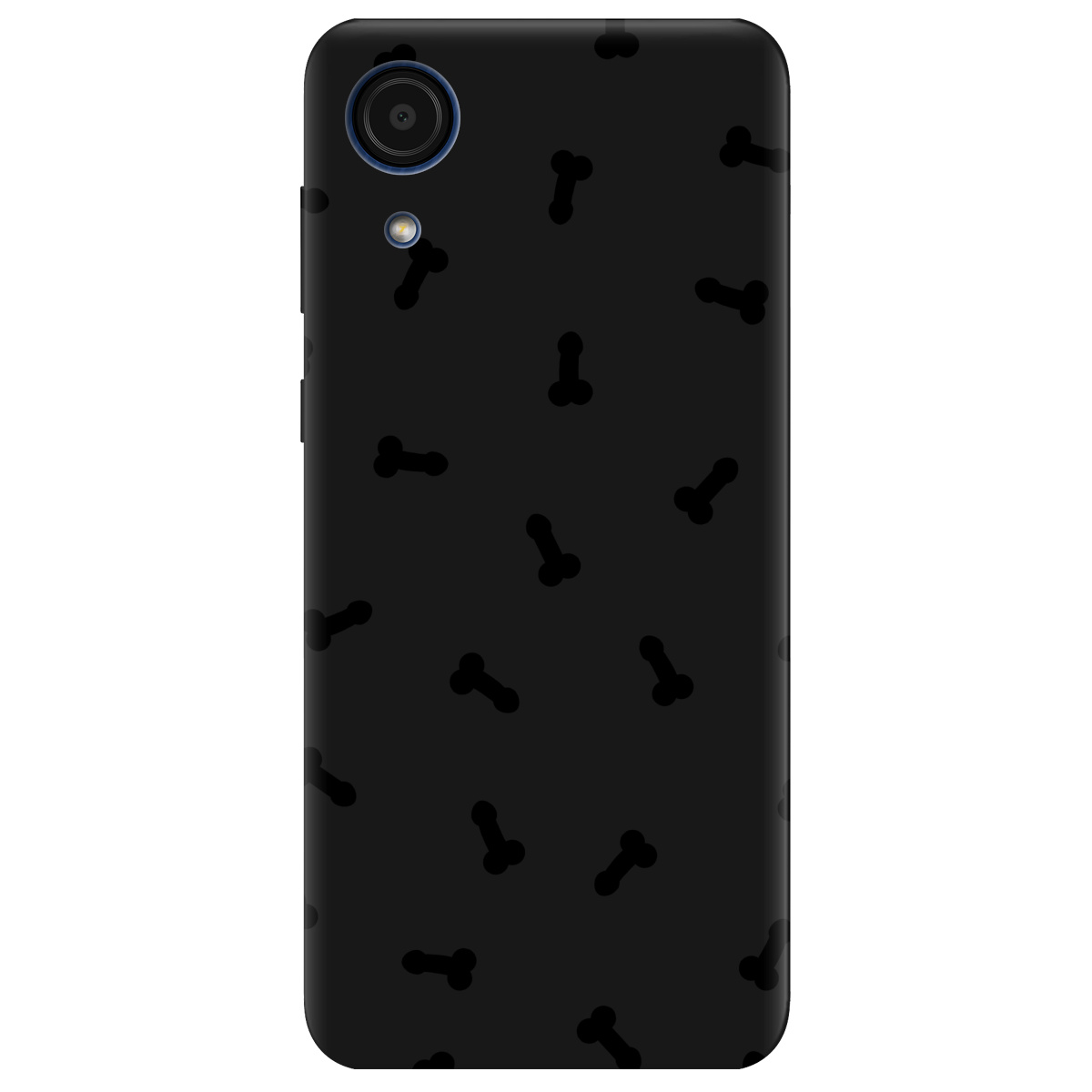 Чехол для Samsung Galaxy А03 Core черный матовый soft touch Маленькие дикпики - фото 1 - Чехлы для телефонов