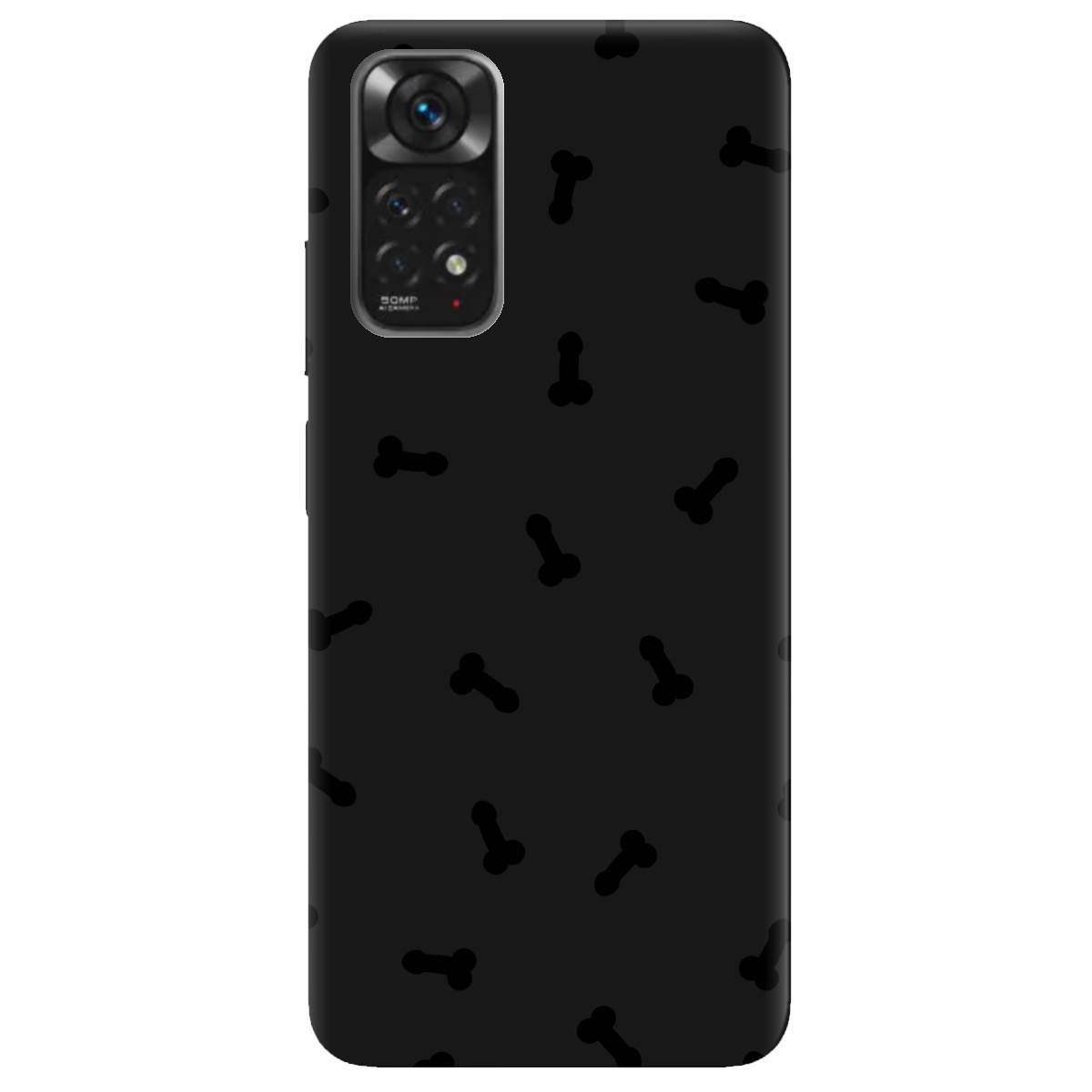 Чехол для Xiaomi Redmi Note 11 черный матовый soft touch Маленькие дикпики - фото 1 - Чехлы для телефонов