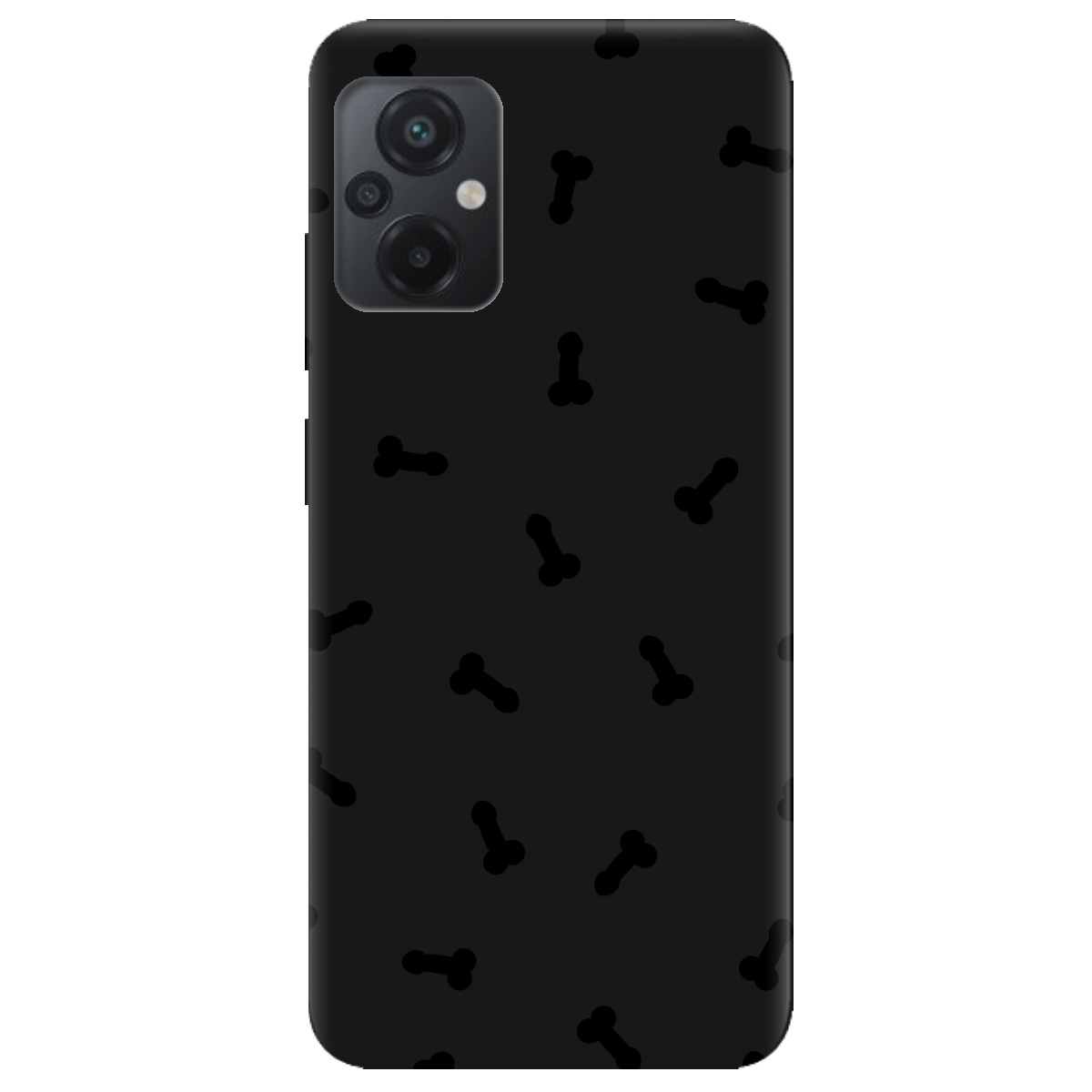 Чехол для Xiaomi Poco M5 черный матовый soft touch Маленькие дикпики - фото 1 - Чехлы для телефонов