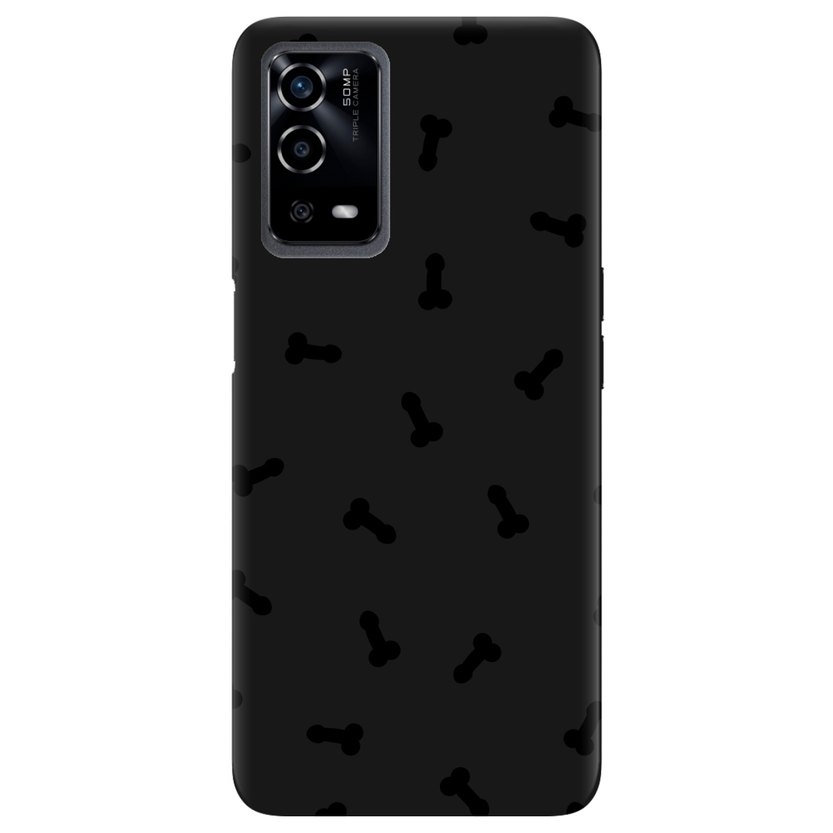 Чехол для Oppo A55 черный матовый soft touch Маленькие дикпики - фото 1 - Чехлы для телефонов