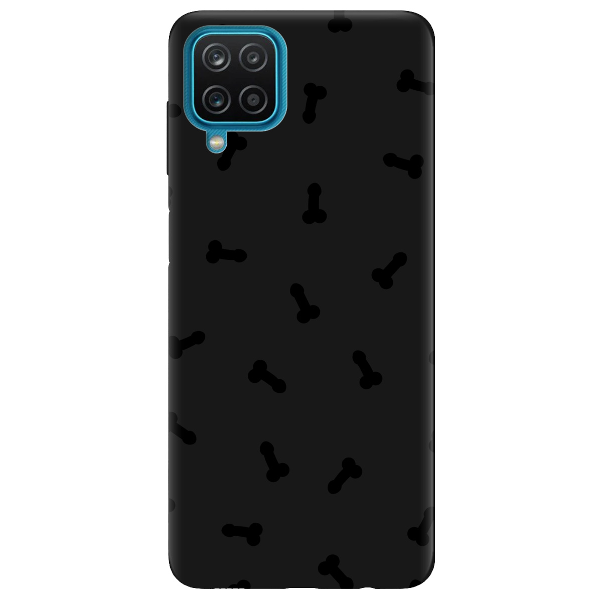 Чохол для Samsung Galaxy A12 5G чорний матовий soft touch Маленькі дікпіки - фото 1 - Чохли для телефонів