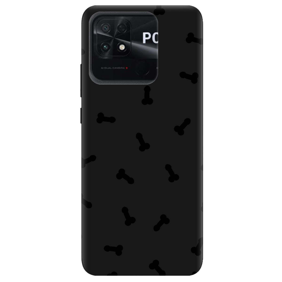 Чехол для Xiaomi Poco C40 черный матовый soft touch Маленькие дикпики - фото 1 - Чехлы для телефонов