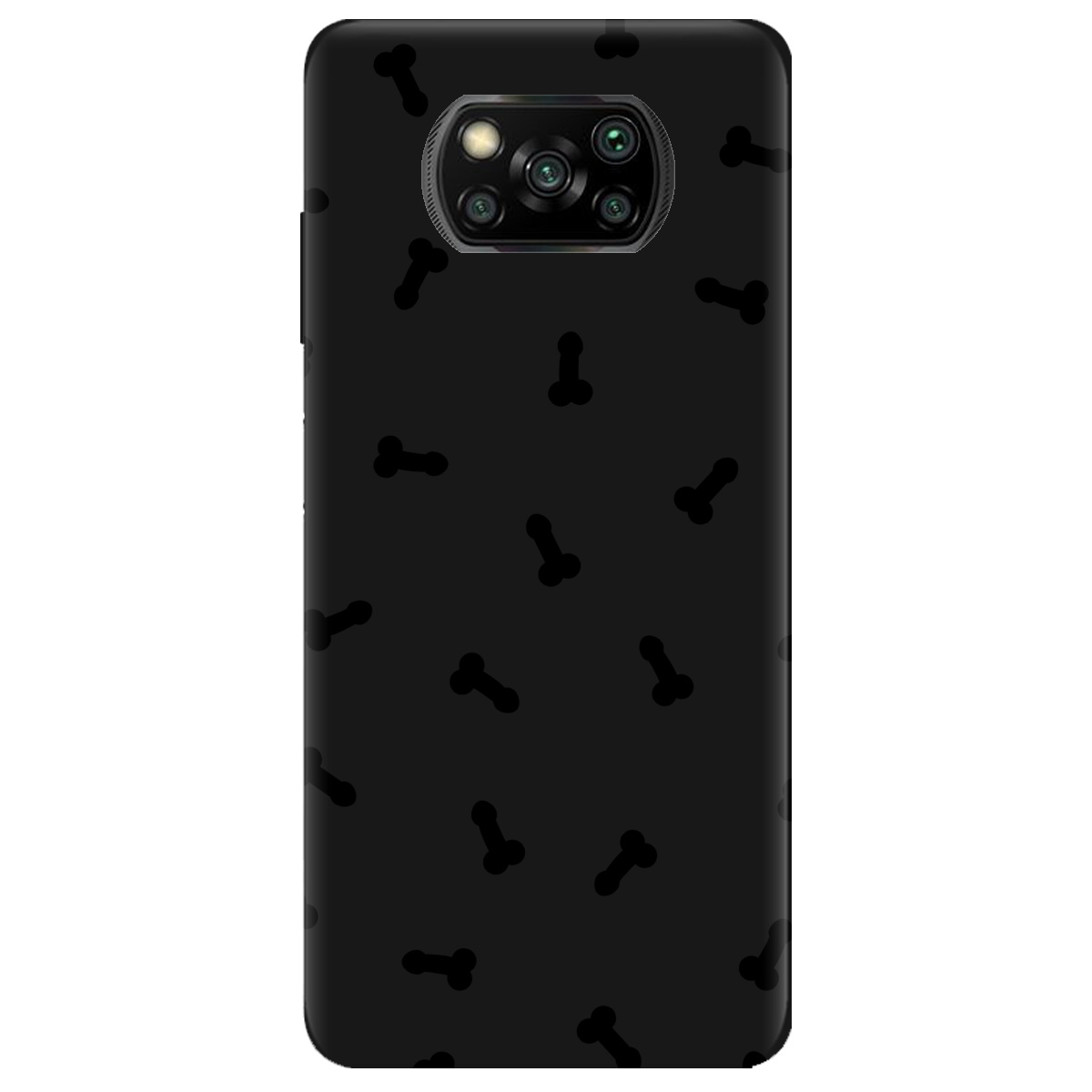 Чохол для Xiaomi Poco X3 Pro чорний матовий soft touch Маленькі дікпіки - фото 1 - Чохли для телефонів