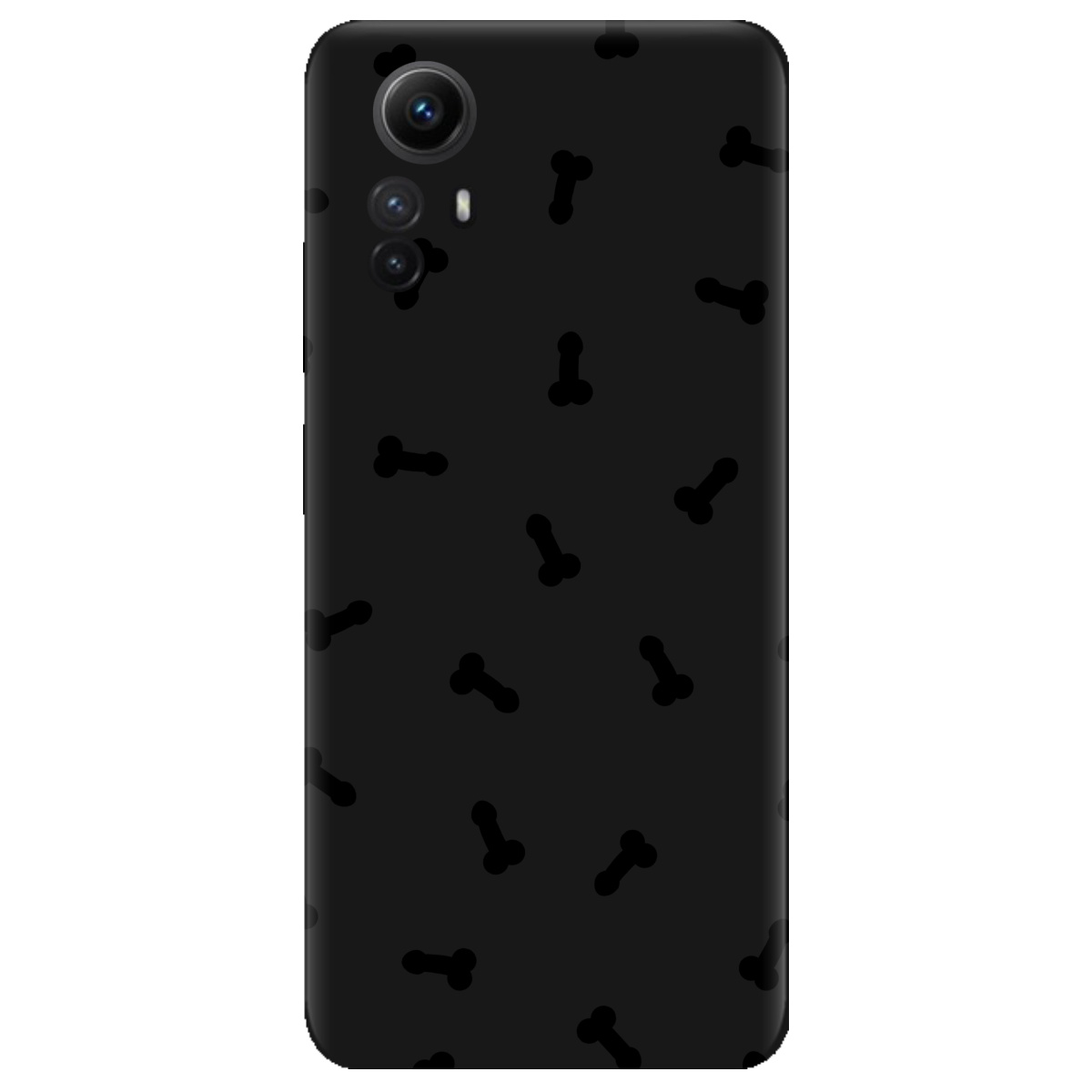 Чохол для Xiaomi Redmi Note 12s чорний матовий soft touch Маленькі дікпіки - фото 1 - Чохли для телефонів