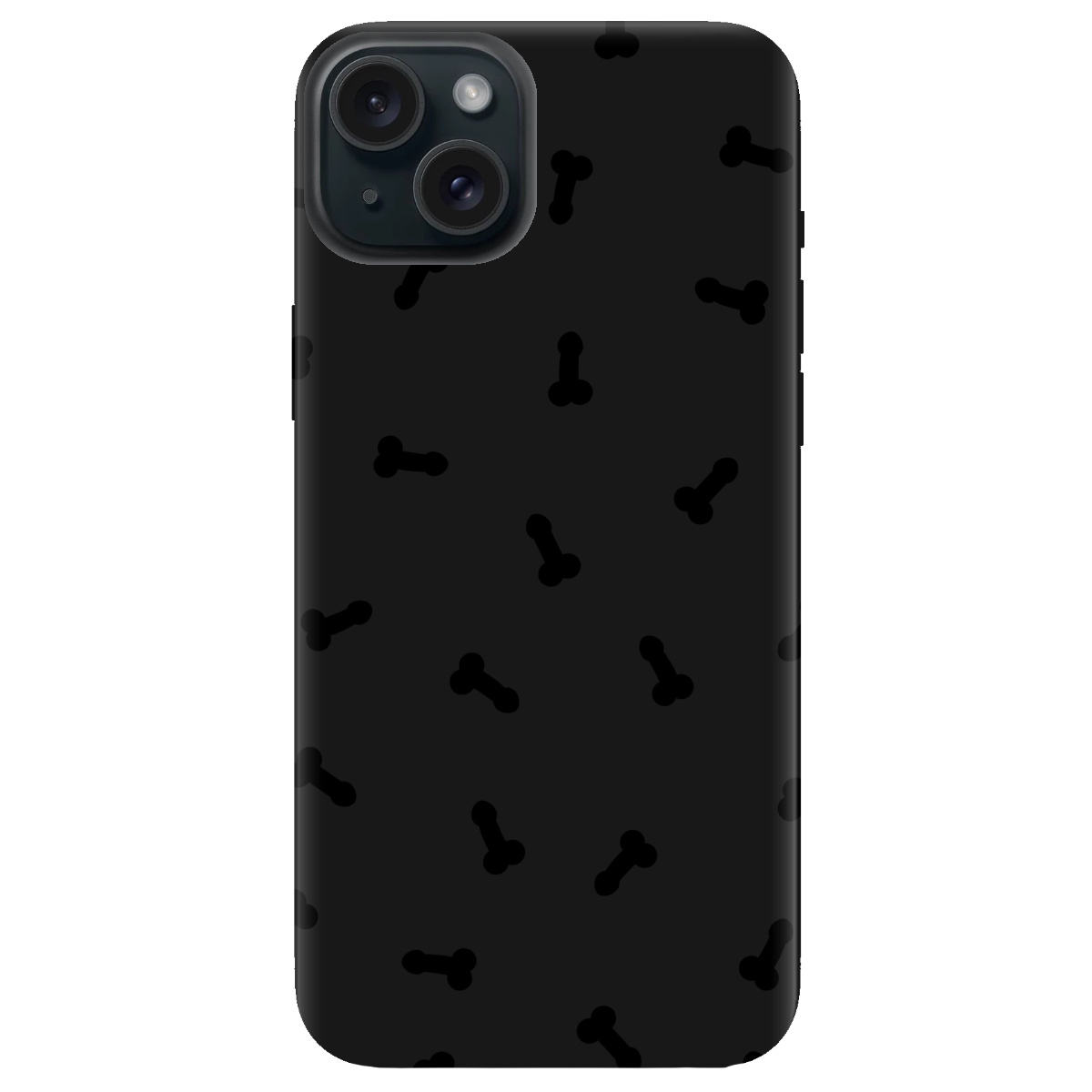 Чохол для Apple iPhone 15 Plus чорний матовий soft touch Маленькі дікпіки - фото 1 - Чохли для телефонів