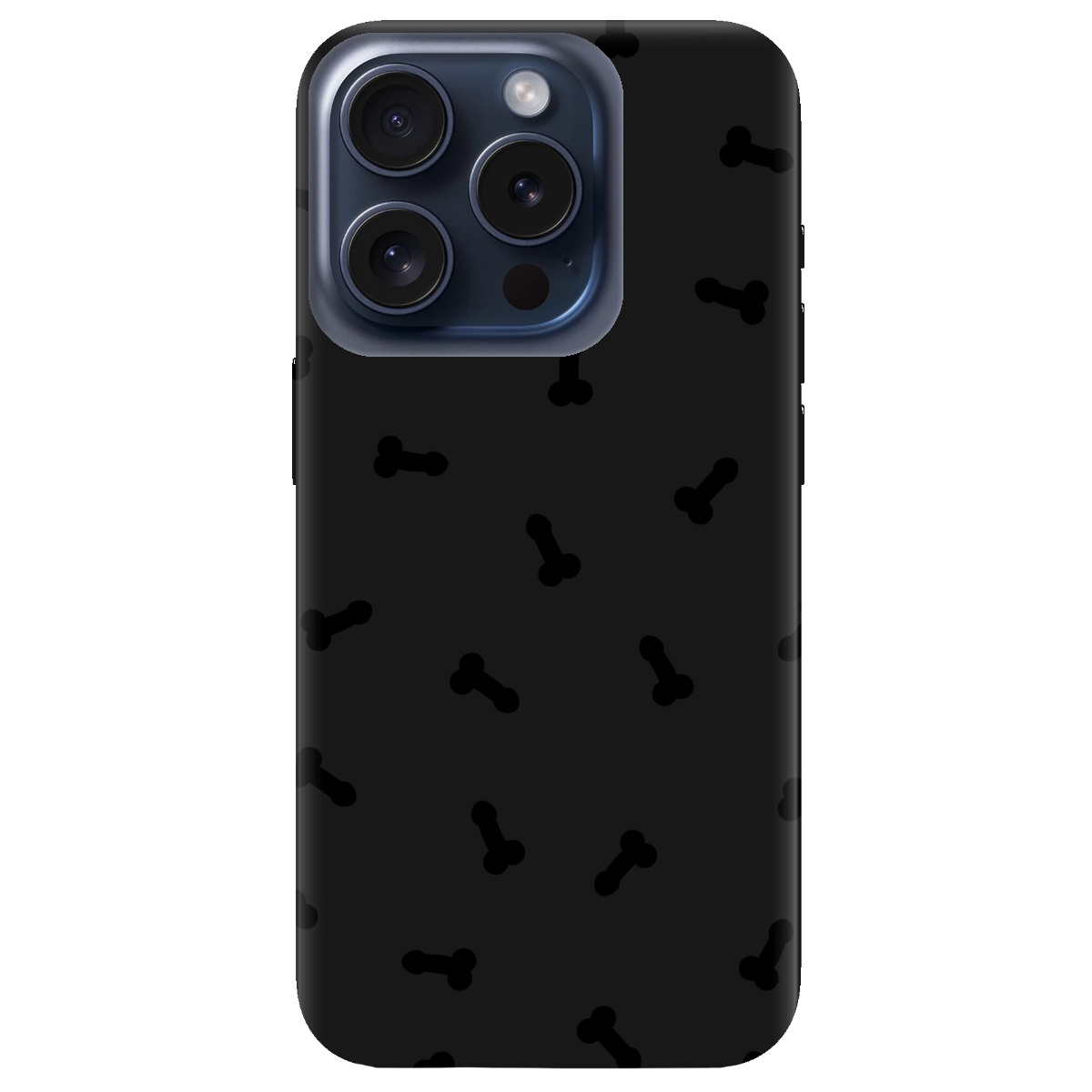 Чохол для Apple iPhone 15 Pro чорний матовий soft touch Маленькі дікпіки - фото 1 - Чохли для телефонів