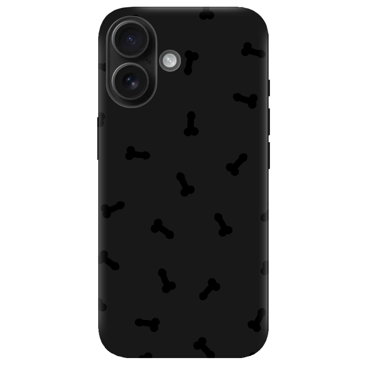 Чохол для Apple iPhone 16 Plus чорний матовий soft touch Маленькі дікпіки - фото 1 - Чохли для телефонів