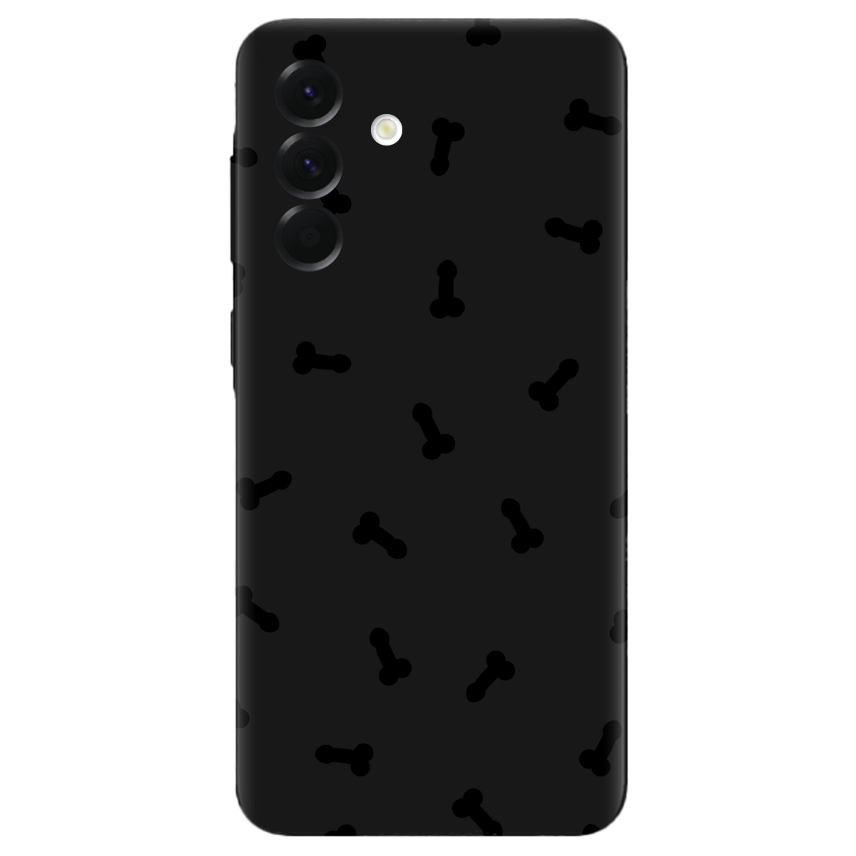 Чехол для Samsung Galaxy A56 5G черный матовый soft touch Маленькие дикпики - фото 1 - Чехлы для телефонов