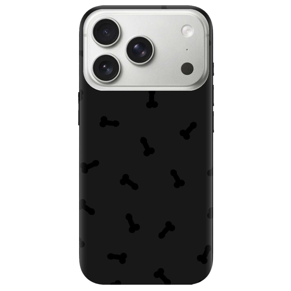 Чехол для Apple iPhone 17 Pro Max черный матовый soft touch Маленькие дикпики - фото 1 - Чехлы для телефонов