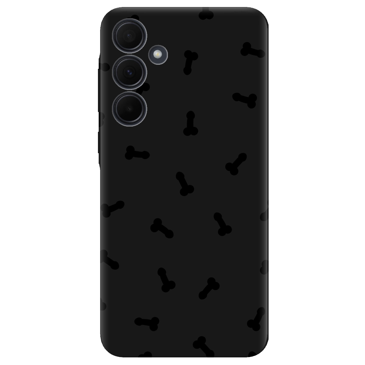 Чехол для Samsung Galaxy A35 черный матовый soft touch Маленькие дикпики - фото 1 - Чехлы для телефонов