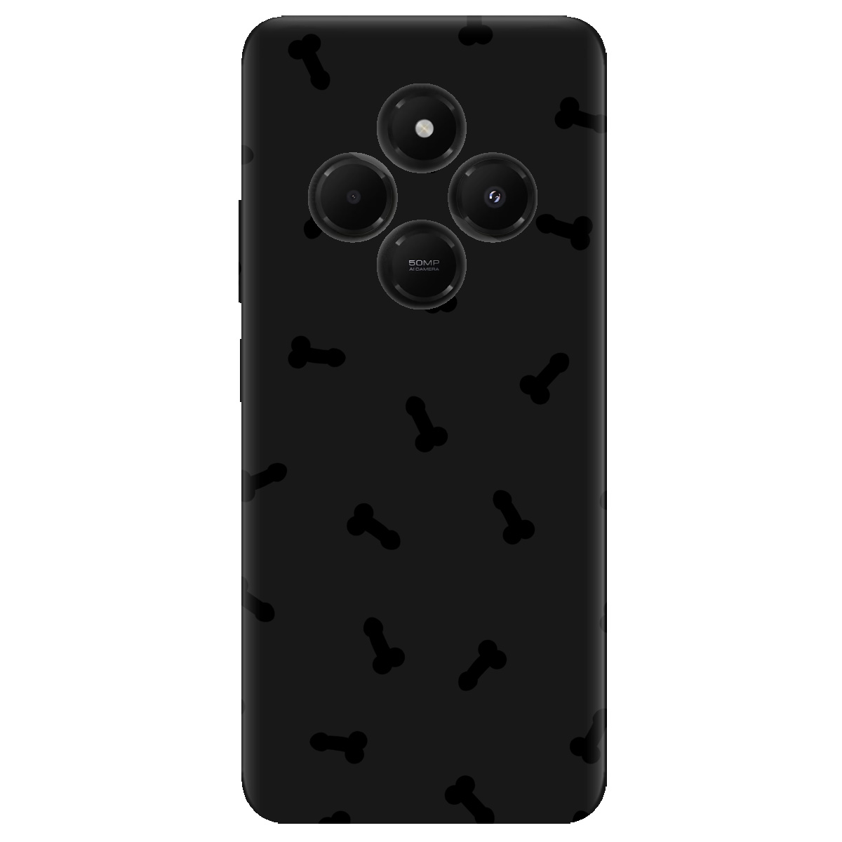 Чехол для Xiaomi Redmi 14C черный матовый soft touch Маленькие дикпики - фото 1 - Чехлы для телефонов