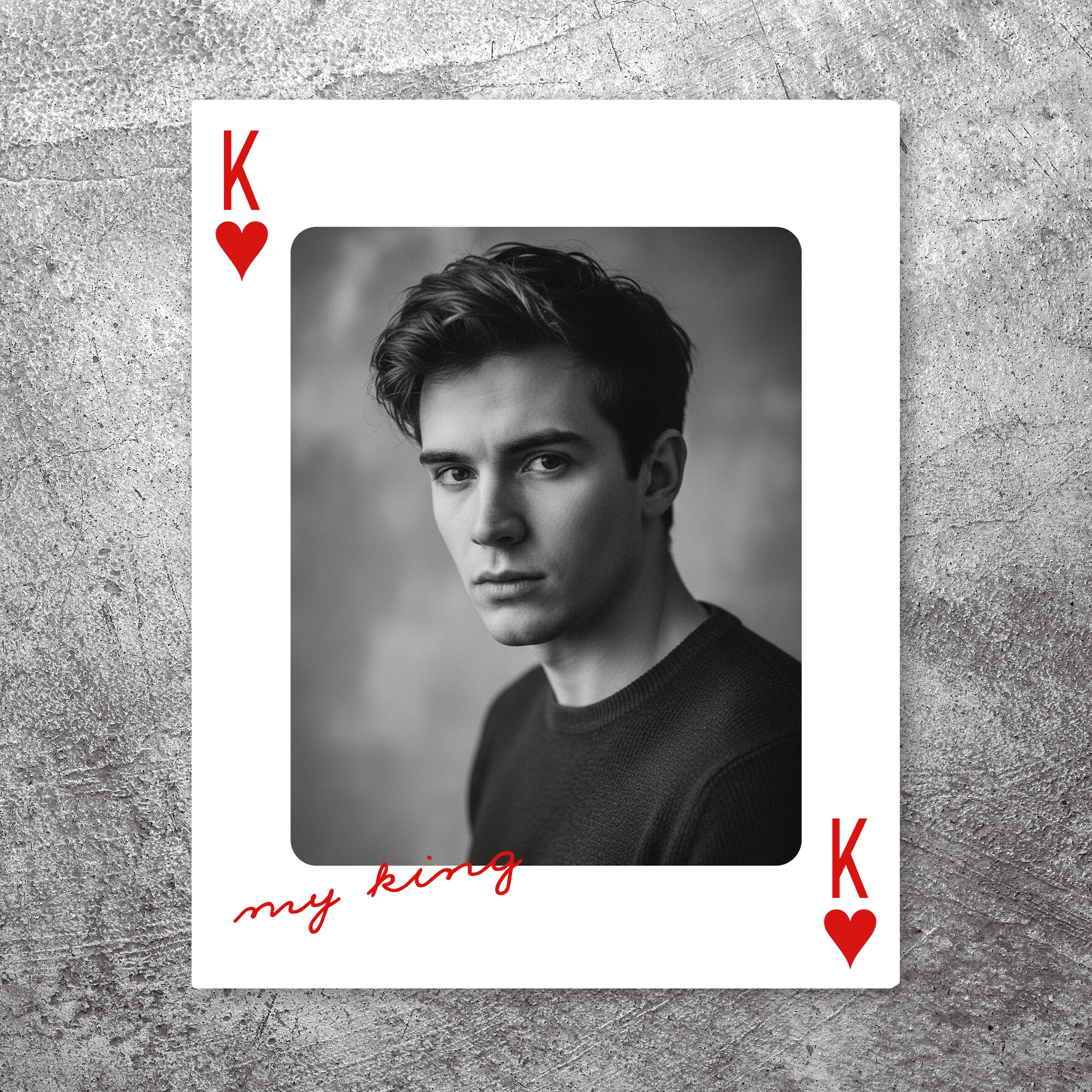 Картина полотно на підрамнику з текстурним принтом (40*50 см) Карта My king (з вашим фото) - фото 1 - Інтер'єрні картини