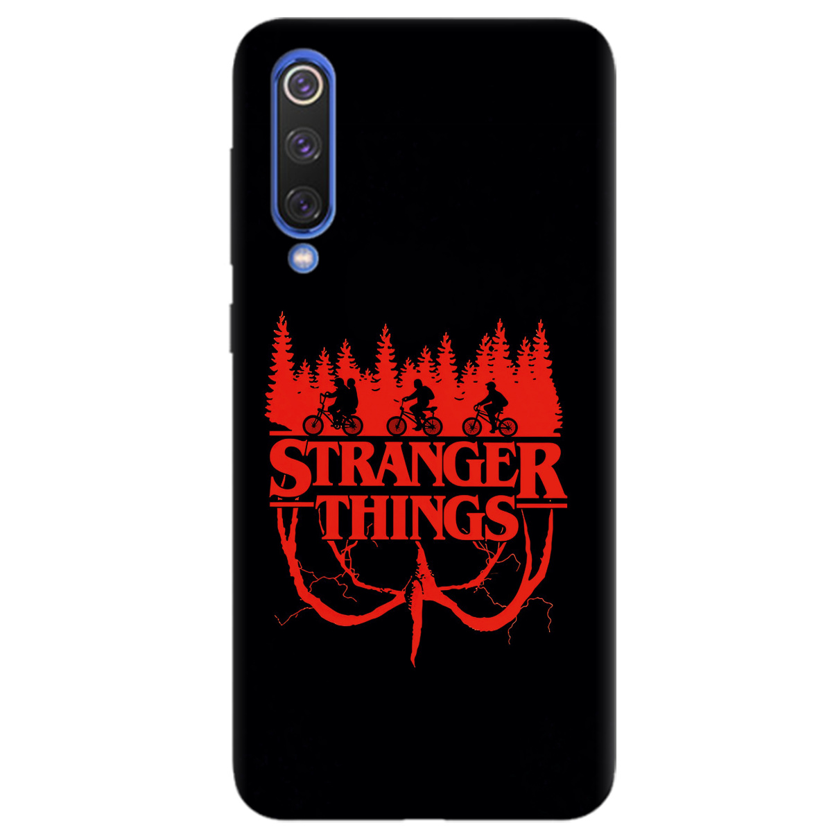 Чохол для Xiaomi Mi 9 чорний матовий soft touch Дивні дива Таємничий ліс - фото 1 - Чохли для телефонів