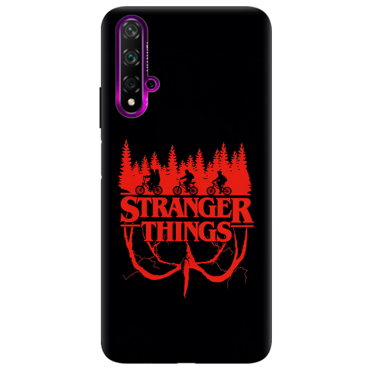 Чохол для Huawei Nova 5T чорний матовий soft touch Дивні дива Таємничий ліс - фото 1 - Чохли для телефонів