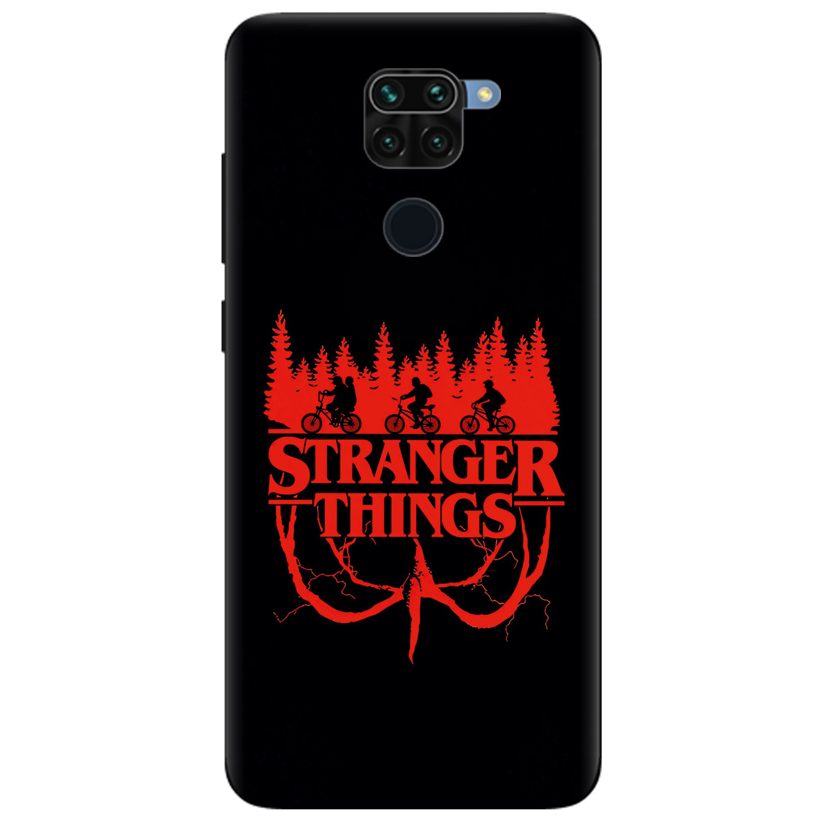 Чохол для Xiaomi Redmi Note 9 чорний матовий soft touch Дивні дива Таємничий ліс - фото 1 - Чохли для телефонів
