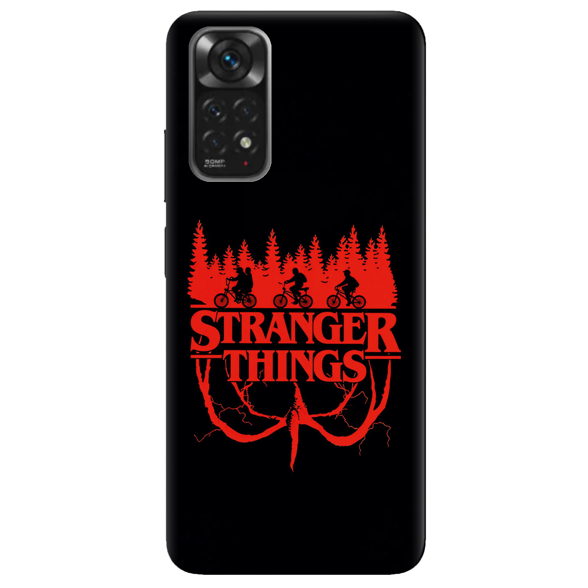 Чохол для Xiaomi Redmi Note 11s чорний матовий soft touch Дивні дива Таємничий ліс - фото 1 - Чохли для телефонів