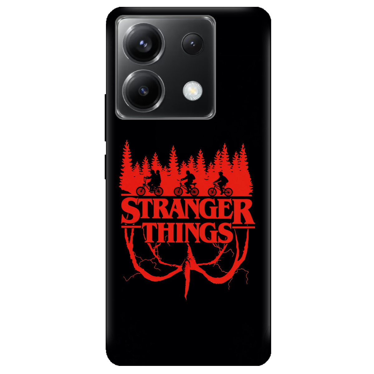 Чохол для Xiaomi Poco X6 чорний матовий soft touch Дивні дива Таємничий ліс - фото 1 - Чохли для телефонів